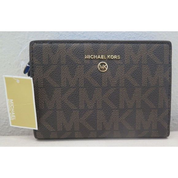 Michael Kors Jet Set Charm Oxford "MK" MD Snap Carryall Leather Wallet $128 - Picture 3 of 10